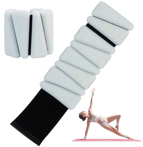 Lot de 2 poids de poignet réglables pour poignet et cheville pour homme et femme - Bracelets de poignet en silicone pour yoga, danse, pilates, natation, cardio, aérobic, gym (brillant)