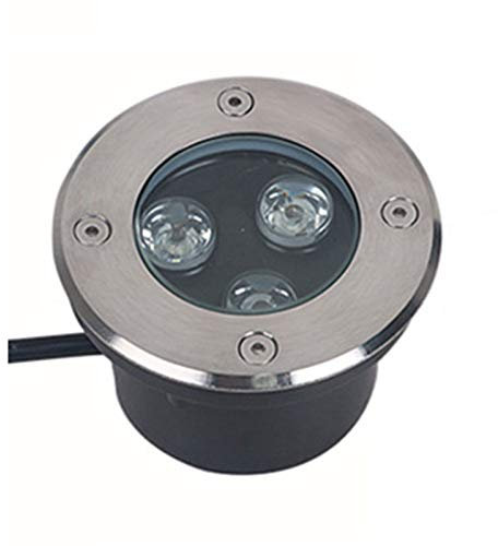 MIKOTR Très Mince Spot LED for Terrasse 3W Spot LED Encastrable Exterieur Acier Inoxydable IP67 Extérieur Étanche Jardin, Terrasse, Sol, Lampe À Gazon(Blanc Chaud 3000K,220V)