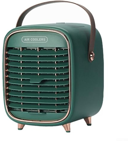 Besttoolifes Aire acondicionado portátil, mini ventilador de aire acondicionado de 2000 mAh, aire acondicionado personal recargable por USB, enfriador de aire silencioso de 3 velocidades para