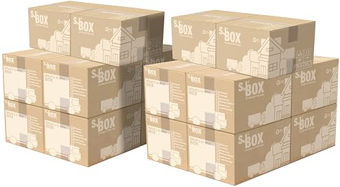 S&J 20 Strong Large Cardboard Storage Packing Moving House Boxes with Room List 52cm x 30cm x 30cm 47 Litres – Perfect Moving Boxes Large Strong, Packing Boxes for Moving House