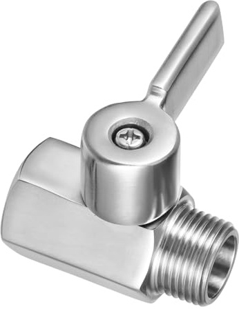 POPETPOP Kleiner Kugelhahn Silber aus Edelstahl 304 mit Innen und Außengewinde On Off Funktion Sechseckige Form für Wasser und Ölabsperrung im Hausgebrauch | Wasser, Öl und Gas, mit Edelstahlgriff, Robuste Ausführung, Präzise Verarbeitung