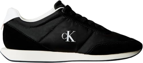 Calvin Klein Uomo Sneakers Running Retro Mix con Logo, Nero (Black/Bright White), 41