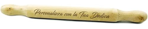Mattarello Personalizzabile con Dedica in Legno Idea Regalo Perfetta Originale Festa Della Mamma Del Papà Compleanno Natale Incisione Accessori Multiuso