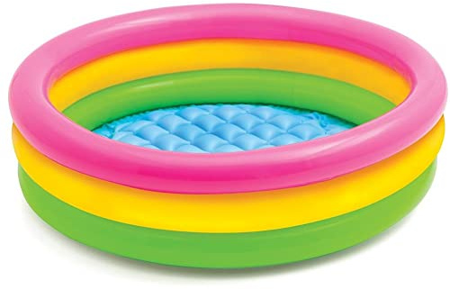Inflatable Paddling Pool,3 Ring Portable Paddling Pools with Inflatable Safety Bubble Bottom,Indoor&Outdoor Water Play Swimming Pool for Pet,Summer Play Water Tools for Home and
