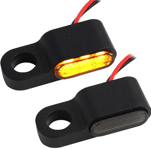 Anrbb 2 Stück 3 LED Universal 12V E24 Mini Motorrad LED Blinker, Aluminiumlegierung im Feinguss, IP67 Wasserdicht, E-geprüft, Mini Blinker Motorrad mit E24, Kompakte Miniblinker, Microblinker