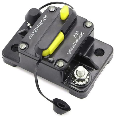 HFGDRH Disjoncteur pour Maison/Industrie, Disjoncteur de Voiture, fusible de réinitialisation, 30-300 A, 12 V-48 V CC, étanche, for Voiture, Bateau, équipement électrique(30A)