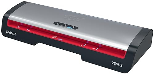 GBC 250HS Office A3 Laminiergerät - High Speed Laminieren, schnelle Aufwärmzeit von 1 Min, 75-125 Mikron, Anti-Stau, Auto-Abschaltung, inkl. 5x A4-Laminierfolien, Schwarz/Rot, 4410071EU