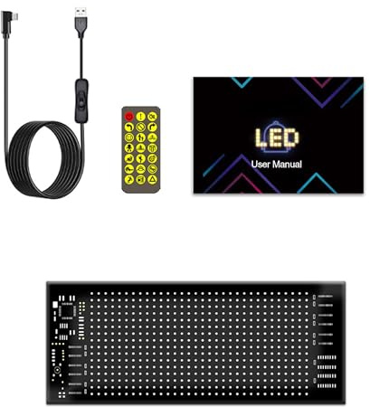 UUE Led Augen für LKW, 9 × 37 cm Devil Eyes Light For Car, Flexible Teufelsaugen LED Anzeige mit Programmierbar App-Steuerung, Text, Graffiti, Verschiedene Muster, Leuchtschild, LED Anzeigetafel