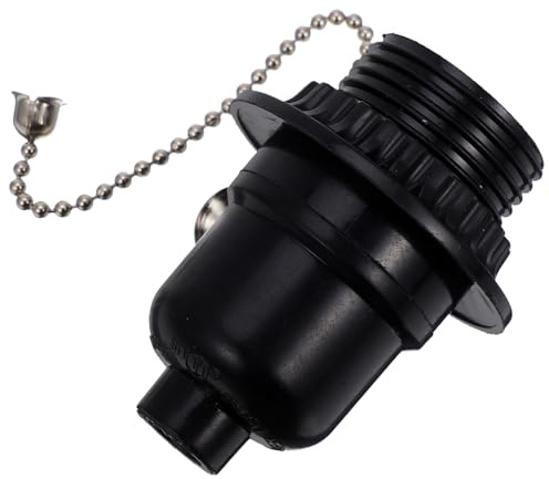 BIUDECO Douille à Tirette E26 Noire en Abs pour Lampe de Table, Performance Fiable et Installation Facile, Adaptée à L’éclairage Domestique
