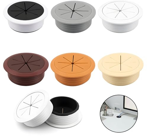 6 Stück Kabeldurchführung Gummi 60mm (6 Farben), Schreibtisch Cable Grommet Rubber für Unterschiedliche Stile Schreibtischen Tisch und Schreibtisch