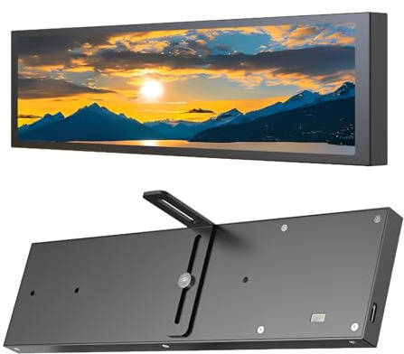 LICAEVEY Pantalla Secundaria de Computadora de 9,2 Pulgadas, Panel Lateral de la Carcasa de la PC, Pantalla LCD, Monitor de Temperatura de la CPU con Temas y Fondos de (Black)