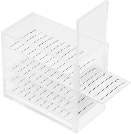 Generic Caja de Pestañas Postizas de Acrílico Diseño Deslizante y Separadores Removibles para Mantener las Pestañas Limpias Forma en Uso Personal o Salones Profesionales