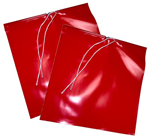 Warnflaggen rot nach StVO für überhängende Lasten, 30 x 30 cm (2 Stück) (Schlussfahne, Signalfahne, Endfahne, Warnfahne Rote Fahne Flagge Rot Fähnchen Überlänge Überhang) wetterfest