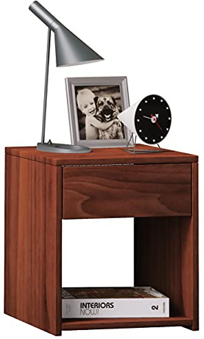 VCM Table de Chevet en Bois Table d'appoint Tiroir Console Table de Chevet Sledo Mini Table de Chevet en Bois Table d'appoint Tiroir Console Table de Chevet Sledo Mini Cœur de Noyer