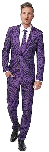 Suitmeister Hombre Men Suit Juego de pantalones de traje de negocios, Pimp Tiger, XXL