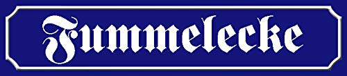 Schatzmix Blechschild Straßenschild Fummelecke Metallschild 46x10 cm Wanddeko tin Sign