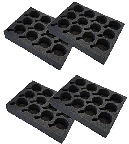 Tassenhalter Glashalter Gläserhalter Platz für 12 Stück - Schaumstoff für Camping Wohnwagen Wohnmobile Boote Schiffe (Menge: 4 (Set))
