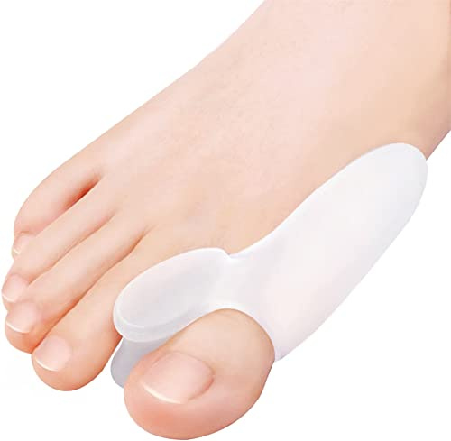 Gel, stort tåskydd, tåspridare, bollskydd (4 stycken) – smärtlindring för krok, hallux valgus, överlappande tå, tryck, skydd, korrigerare, skylt, klädsel, separator, kudde
