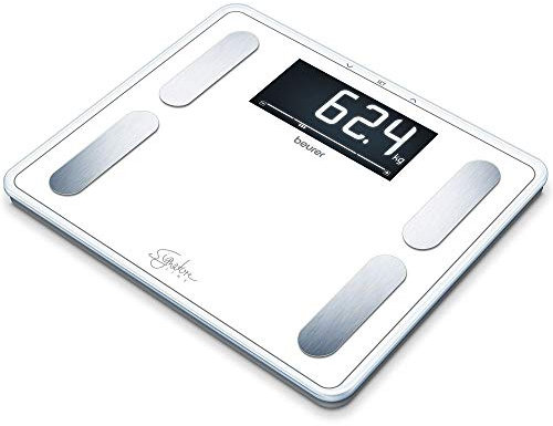 Beurer BF 410 Signature Line, Pèse-personne impédancemètre, analyse précise du corps jusqu'à 10 personnes, avec écran LCD extra large, capacité de charge jusqu'à 200 kg, blanc
