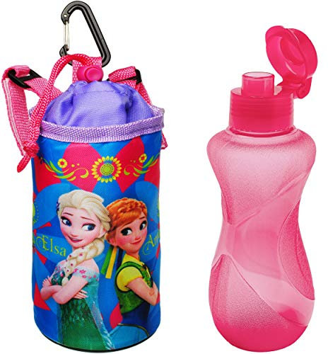alles-meine.de GmbH 2 TLG. Set: universal - Schutzhülle + Trinkflasche/Fahrradtrinkflasche - die Eiskönigin - Frozen - Hülle mit Halterung - Fahrradflasche Fahrrad Wasserflasch..