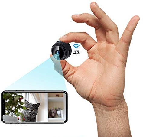 Mini Camara,1080P HD Micro Camara Vigilancia Grabadora de Video Portátil con IR Visión Nocturna Detector de Movimiento, Camara Seguridad Pequeña Inalambrica Interior/Exterior