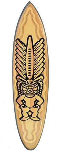 Tiki dekoration surfbräda 100 cm av trä att hänga i Hawaii Tikki surfbräda stil
