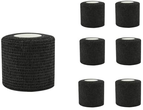 6 Rolls Self Adhesive Bandage Ankle Tape 5cm X 4.5m Wrist Elastic Bandage Sock Tape Football Goalkeeper Tape Vet Wrap (5cm*4.5m, Black)