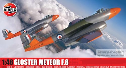 Airfix Model Set, A09182A Gloster Meteor F.8 Model Building Kit, Kits de avión Modelo de plástico para Adultos y niños Mayores de 8 años, el Juego Incluye bebederos y calcomanías