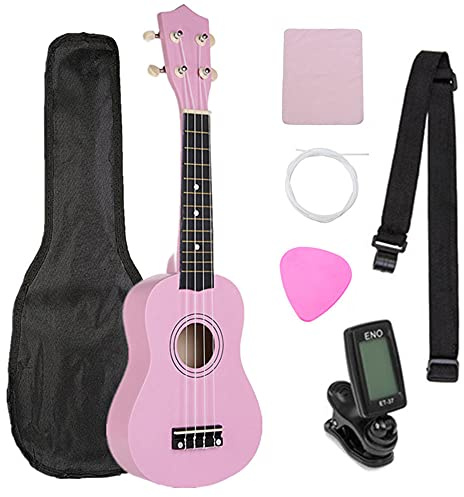 CAZARU Ukulele 21 Zoll Ukulele Sopran 4 Saiten Hawaiian Gitarre B Akustikgitarre Uke Geschenk Musikinstrument Anfänger