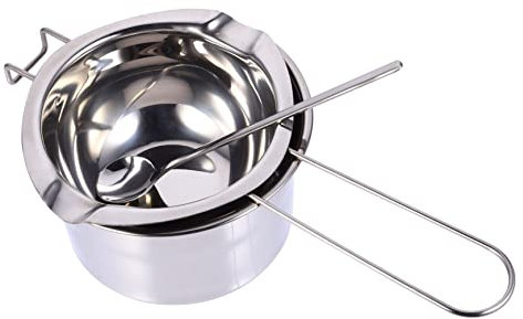 Cabilock 1 Juego Maceta Caldera Doble para Derretir Chocolate Crisol De Cocina Crisol para Hornear Recipiente para Baño María Calentador De Leche Ajedrez Acero Inoxidable Viajar