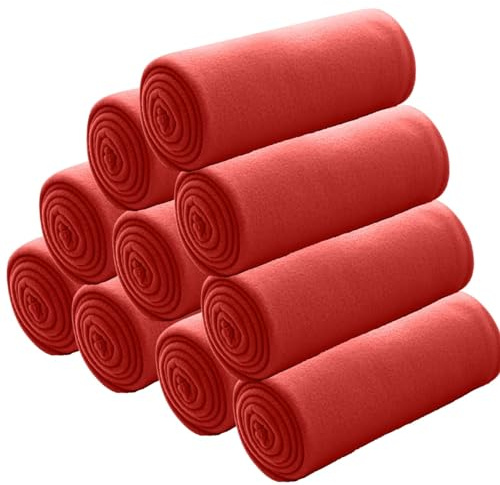 wometo 10er Set Polar Fleecedecke 130x160 Oeko-TEX ca. 400g rot