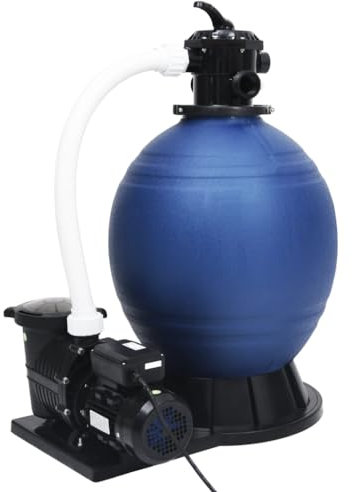 vidaXL Filtre à Sable avec vanne 7 Voies et Pompe 1000 W Bleu et Noir