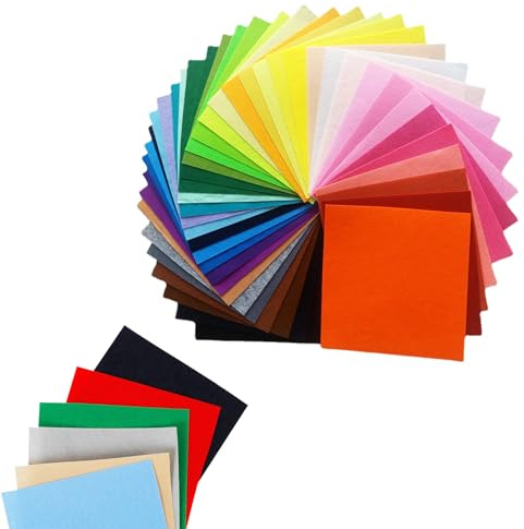 40 Stück Filz-Bastelarbeiten, sortierte Farben, Polyester-Filzbögen, Patchwork-Filzmaterial, Filzpapier, Textilstoffe, Bastelarbeiten, Filzhandwerk, Patchwork-Filzmaterial, Filzpapier für Handwerk für