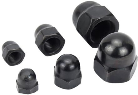 3–40 Stück Hutmuttern M3 M4 M5 M6 M8 M10 M12 Schwarzer Karbonstahl-Kuppelmutter-Abdeckkappe auf Muttern (Color : Black, Size : M12(3pcs))