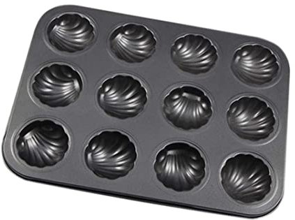 SunaOmni Shaped Baking Tray 12 Cavity Non Stick Madeleine Mold Carbon Steel Cake Mold Madeleine Tray Cake Tin Non Stick Cake Mold Shaped Baking Tray