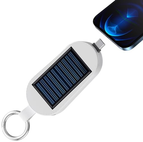 Schlüsselanhänger für Solarbatterie – Schlüsselanhänger mit Solarenergie 3000 mAh, Wander-Schlüsselanhänger | Typ C Lade-Schlüsselanhänger mit fortschrittlichem Chip, Solar-Schlüsselanhänger für den