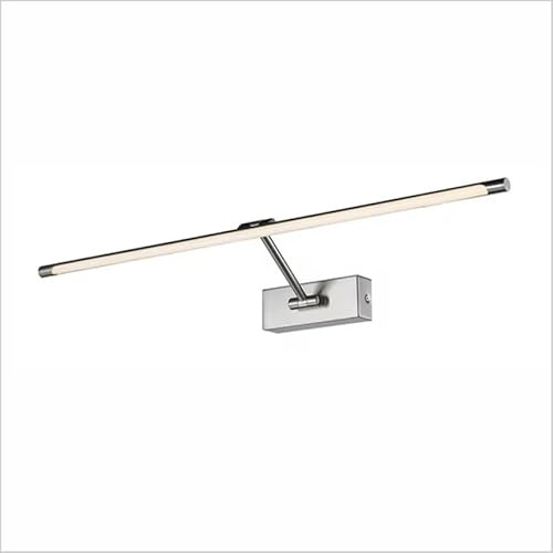 Aplique LED de pared para iluminar cuadros, espejos, murales, 8W tradicional y elegante,tono de luz cálida 3000K, Niquel mate, articulado y orientable. 48cm
