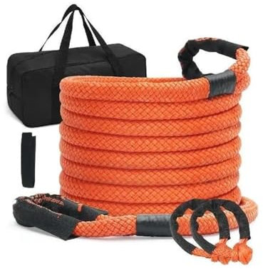Abschleppseil Auto 20/30ft Auto-Abschleppseil Off Road Snatch Tow Strap of Rescue Recovery Resistent, welches Seil für Auto-LKW-ATV-Traktor KFZ Notfall-Abschleppgurt(30ft0.8in 2Shackles)