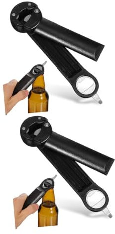 Cabilock 2piezas Abrebotellas Retráctil Multifuncional Inoxidable Abridor De Tarros Para Cocinas Para Mayores y
