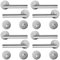 HAIFUAN Confezione da 4 maniglie per porte in acciaio inox pomello per bagno, set di maniglie per serratura porta, barra per porta, acciaio inox spazzolato (S02-103BK-4)