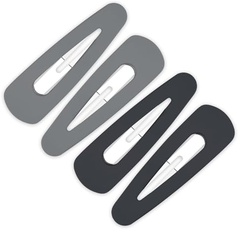 ktxaby Große Haarspangen, Acryl, Metall, 9 cm, matt, Haarspangen, Haarschmuck für Mädchen, Damen, Haar-Accessoires (schwarz und grau), 4 Stück