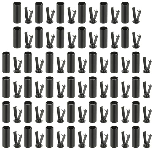 PATIKIL Skosnöre spetsar, 40-pack zinklegering skosnöre huvud cylindriska spetsar snören ände ersättning för Shoestring reparation kläder byxor sträng gör-det-själv, svart, Svart, En Storlek