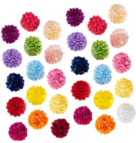 Toyvian 40stücke Teiliges Künstliches Chrysanthemen-deko- Realistisches Seidenblumen-DIY-Material Farblich Gemischte Blütenköpfe Für Bastelarbeiten Geschenk Und Eventdekoration