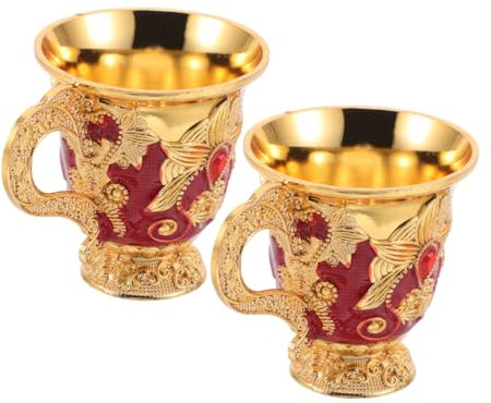 PRETYZOOM 2piezas Copas De Vino Elegantes Relieve Floral Cáliz Vintage Para Fiestas