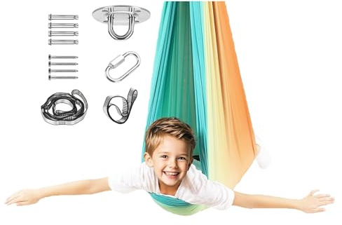 Sghtil Infantil | Hamaca para niños con Asiento sensorial - Calmante Multifuncional portátil Ajustable para Sala de Juegos, relajación, Dormitorio, meditación
