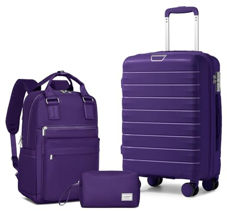 LARVENDER Carry On Luggage 22x14x9 Airline Approved, Suitcases with Wheels