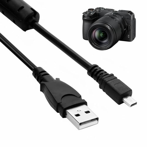 LZS-FR 1.5M USB Camera Cable Replacement for Nikon UC-E6 / UC-E16 / UC-E17 / UC-E23, Data Sync & Picture Transfer Charging Cord Compatible with Nikon Coolpix S, L, P & D Series DSLR (Black)