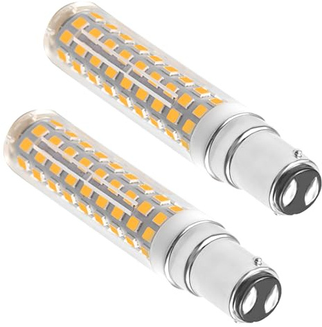 TRIJZHOU B15d LED Lampe Dimmbar 7W Ersatz 70W 75W B15D Halogenlampe Warmweiß 3000K, 800Lumen AC 220-240V, Doppelkontakt B15D Maiskolben Leuchtmitteln, 2er-set