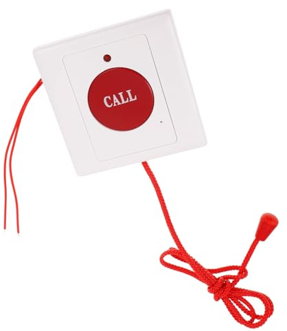 Toddmomy Pulsante Sos da Parete con Cordino per Chiamata di Emergenza Allarme Rapido per Anziani e Pazienti Disabili Montaggio Salvaspazio Attivazione Facile e Veloce