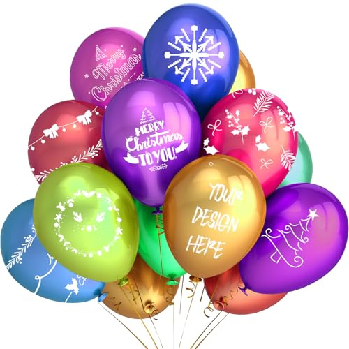 Personalisierte Luftballons, personalisierte Luftballon mit einfarbigem Logo und Text, Luftballon mit Ihrem eigenen Design, für Geburtstagsfeiern, Weihnachten, Hochzeiten (Stil 4)
